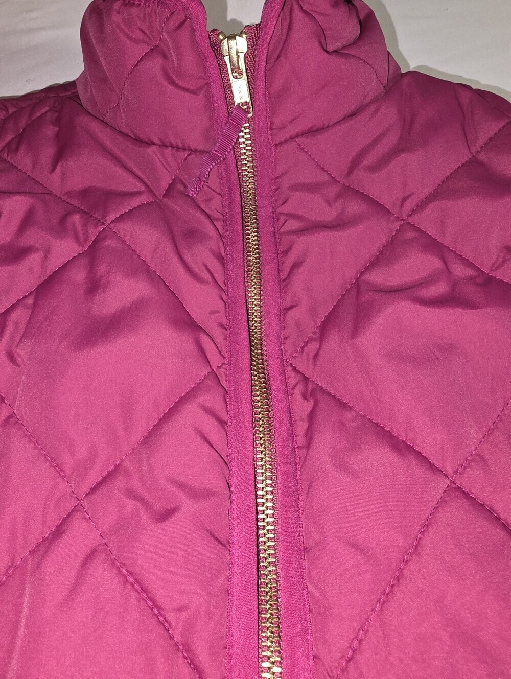 J.Crew Factory Quilted Puffer Vest Magenta Raspberry Pink - Women's Size M - Picture 3 of 4